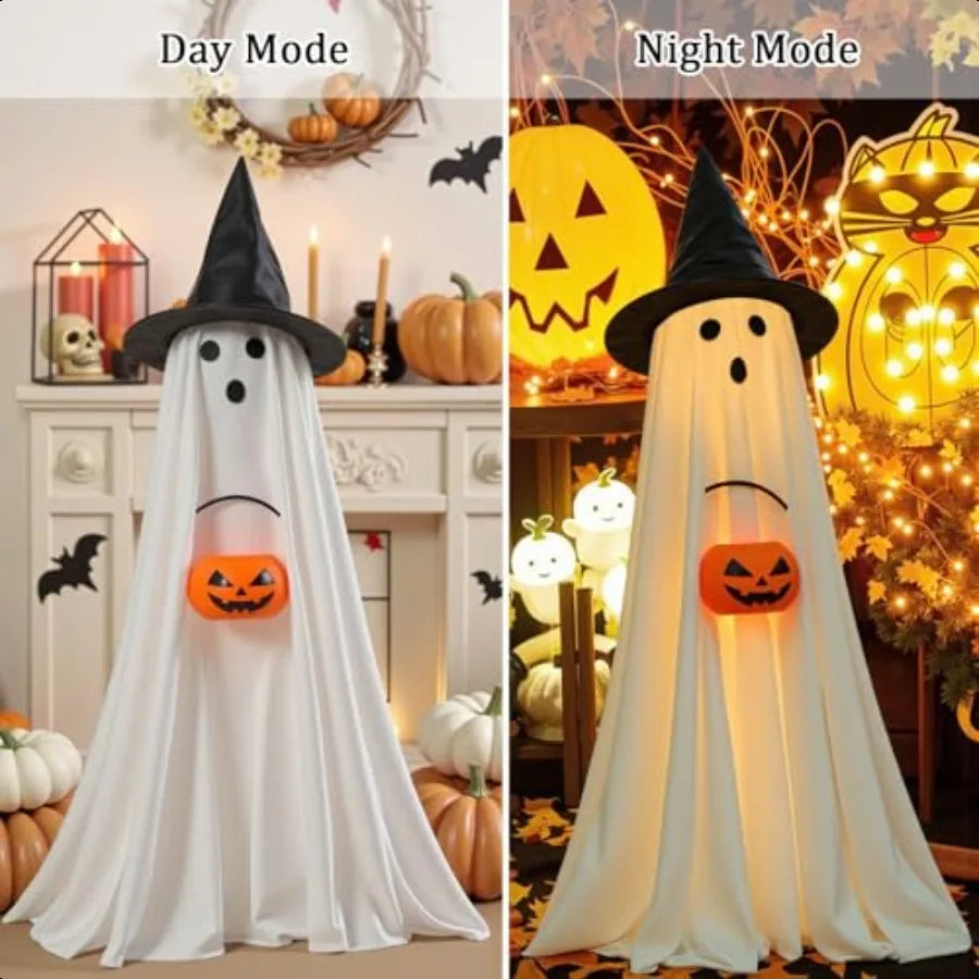 Halloween Light-Up Ghosts with Pumpkins β 2-Pack Indoor & Outdoor Decorations