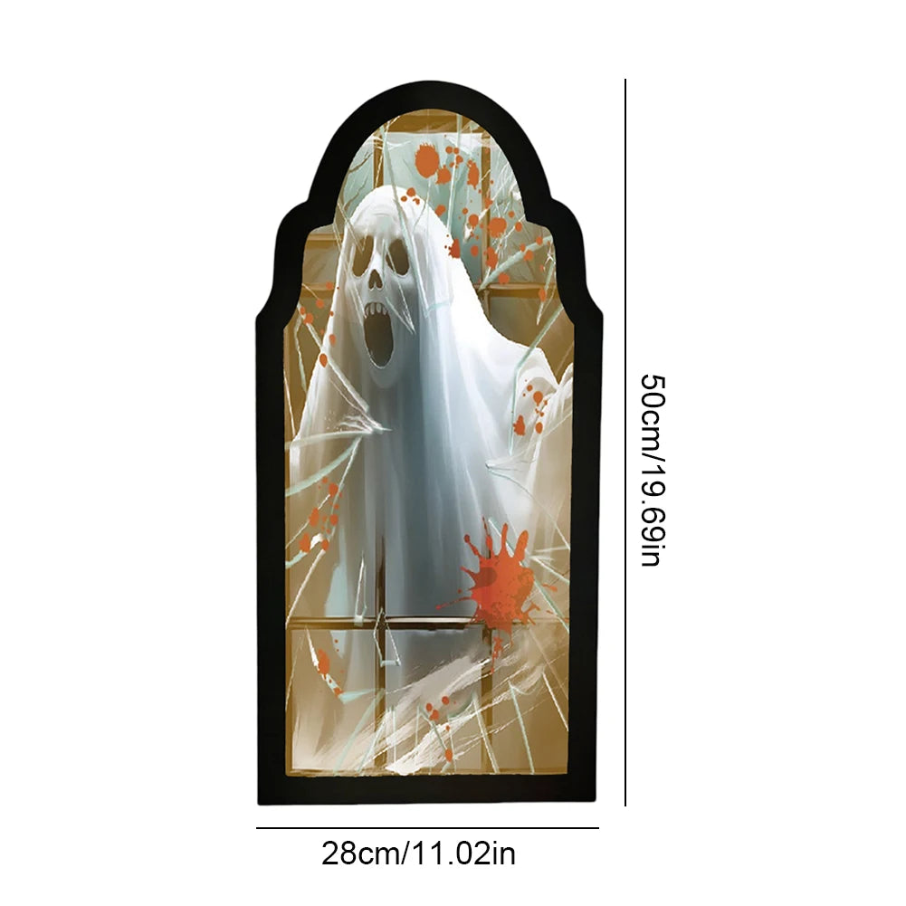 Halloween Ghost Mirror Night Light β Spooky Hologram Home Decor (35/50cm)