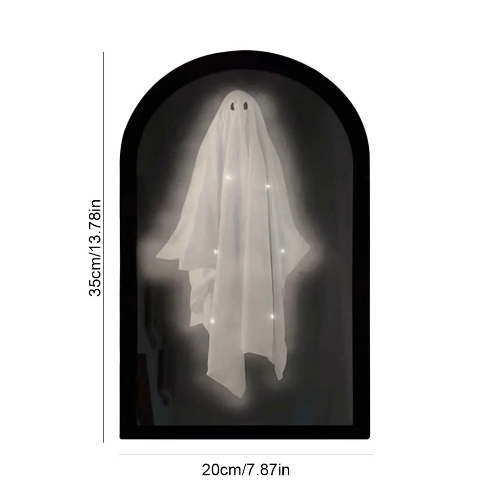 Halloween Ghost Mirror Night Light β Spooky Hologram Home Decor (35/50cm)