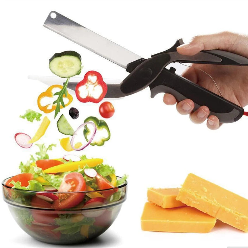 2-in-1 Food Scissors & Cutting Board – Stainless Steel Multi-Purpose Kitchen Tool