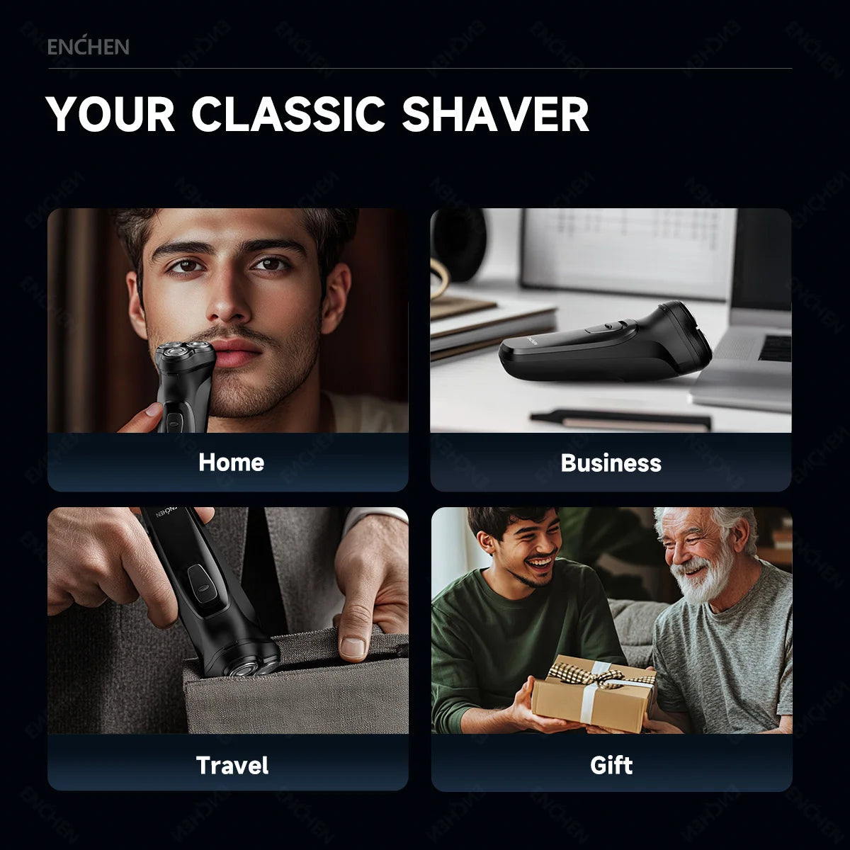 ENCHEN™ Blackstone Electrical Rotary Shaver for Men