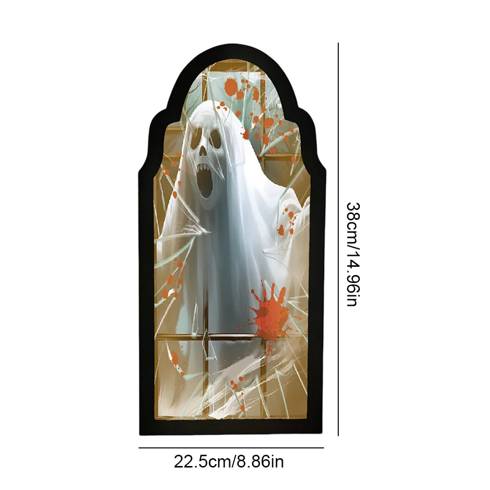 Halloween Ghost Mirror Night Light – Spooky Hologram Home Decor (35/50cm)