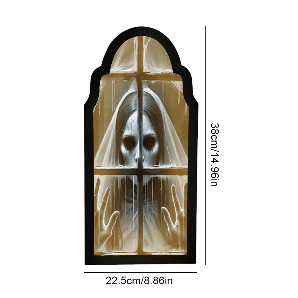 Halloween Ghost Mirror Night Light – Spooky Hologram Home Decor (35/50cm)